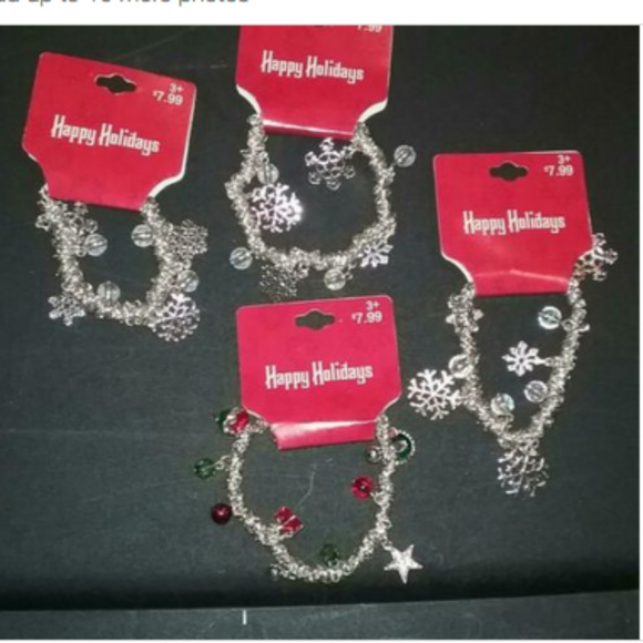 Jewelry - 4 New Stretch Happy Holidays Bracelets